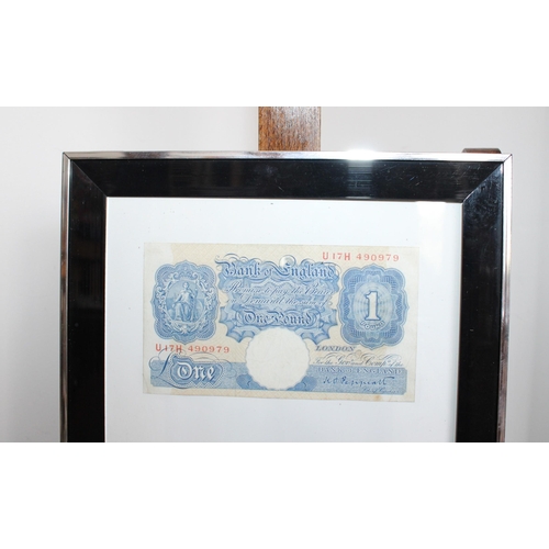 233 - Framed UK Bank Notes (One Pound & Ten Shillings)