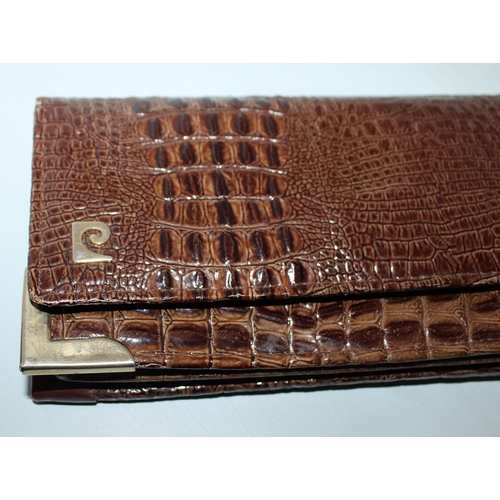 766 - Pierre Cardin Vintage Brown Crocodile Skin Ladies Purse & Vintage Lizard Handbag 1950's, Early 1960'... 