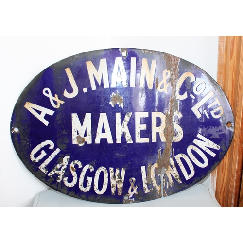 110 - A & J Main Enamel Sign
Length-48cm
Height-33cm