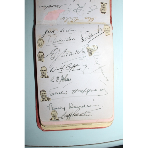 123 - Outstanding Autograph Book Containing Pre WWII Sporting Signatures mainly from Football and Cricket ... 