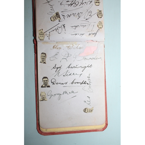 123 - Outstanding Autograph Book Containing Pre WWII Sporting Signatures mainly from Football and Cricket ... 