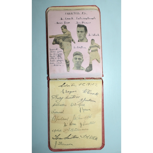 123 - Outstanding Autograph Book Containing Pre WWII Sporting Signatures mainly from Football and Cricket ... 