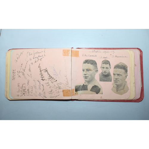 123 - Outstanding Autograph Book Containing Pre WWII Sporting Signatures mainly from Football and Cricket ... 