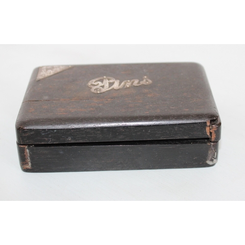 528 - Silver Hallmarked Ebony Box
Length-11.5cm
Width-8cm