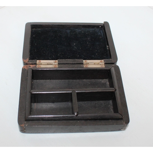 528 - Silver Hallmarked Ebony Box
Length-11.5cm
Width-8cm