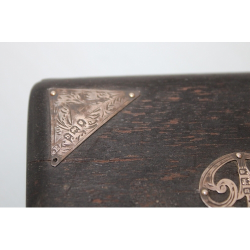 528 - Silver Hallmarked Ebony Box
Length-11.5cm
Width-8cm