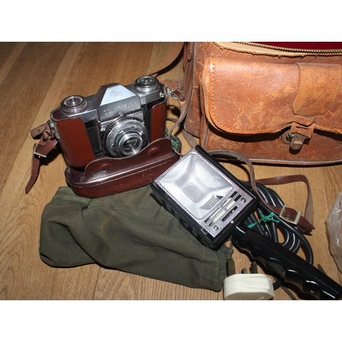 102 - Zeiss Ikon Contaflex Camera with Accessories and Carry Case