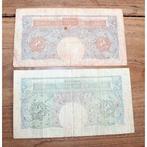 318 - Two Bank of England £1 Notes ( One Green / 1 Blue ) Cashier PEPPIATT