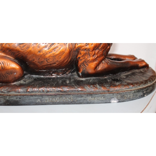 60 - French Plaster Dog Ornament  on Plinth
40cm Long