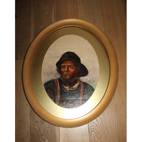 151 - Oval Oil Painting of Fisherman.

Damage To Frame

Height-58cm
Width-48cm
Collection Only