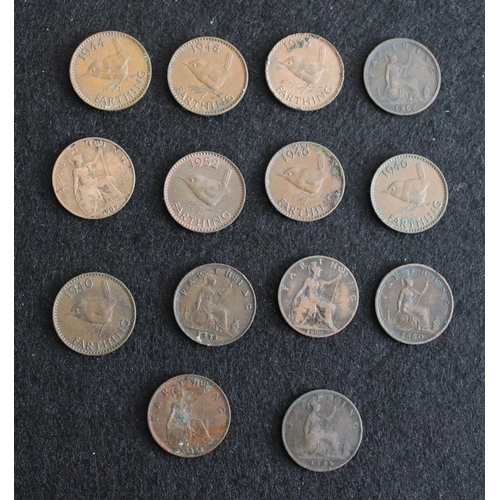 326 - 1860-1952 Farthings Queen Victoria, George V, Edward VII & George VI