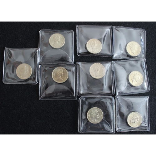 390 - Nine UK £1 Coins