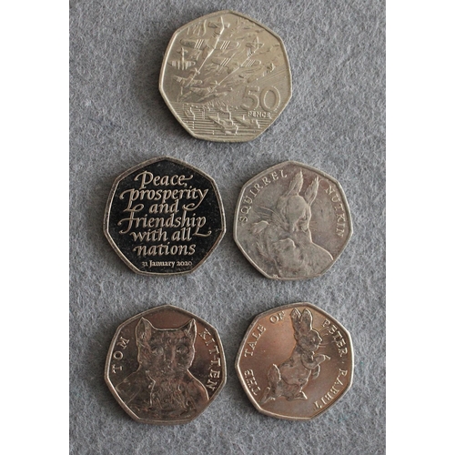 392 - Five Collectable 50 Pence Piece Coins