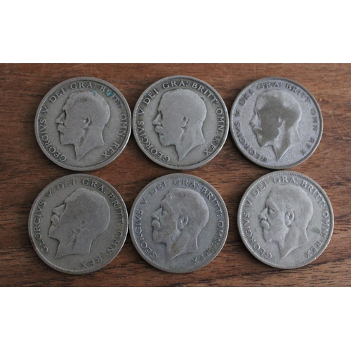 337 - Six Half Crown Coins (1920-1929)