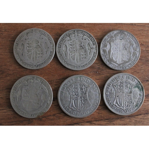 337 - Six Half Crown Coins (1920-1929)