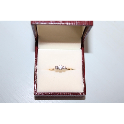 653 - Gold Three Stone Ring
Size-O
Total weight 2gms
In a Box