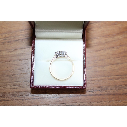 653 - Gold Three Stone Ring
Size-O
Total weight 2gms
In a Box