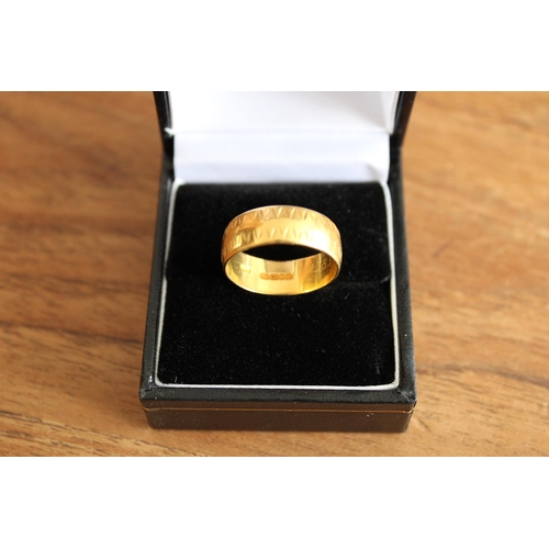 659 - 22ct Gold Wedding Band
Size-O
Weight 5.9gms
In A Box