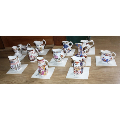 71 - Collection of Twelve Mason's Ironstone Jugs all Hand Gilded in 22  Carat Gold. 

Comes with 11 Certi... 