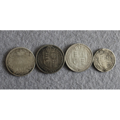 350 - 4 x Silver UK Coins