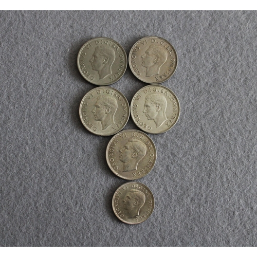 351 - 6 x George VI Coins