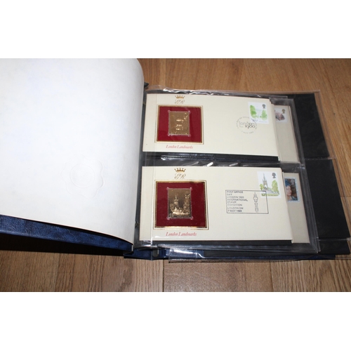 410 - 22ct Golden Replicas Of British Stamps In Folder