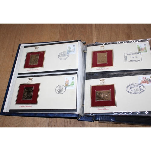 410 - 22ct Golden Replicas Of British Stamps In Folder