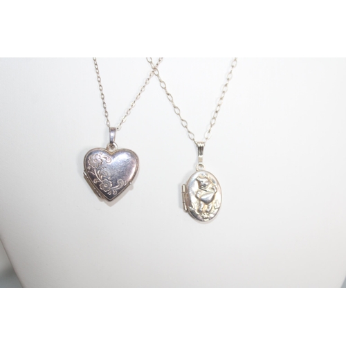 632 - Two 925 Silver Necklaces & Lockets
16in Chain x 2