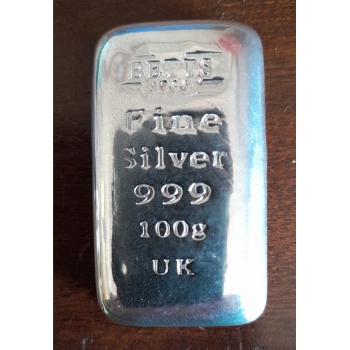 786 - Betts 100gm Silver Bar .999