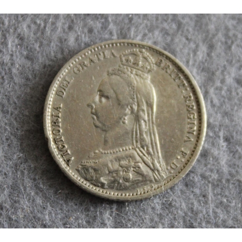 255 - 1889 Queen Victoria Sixpence