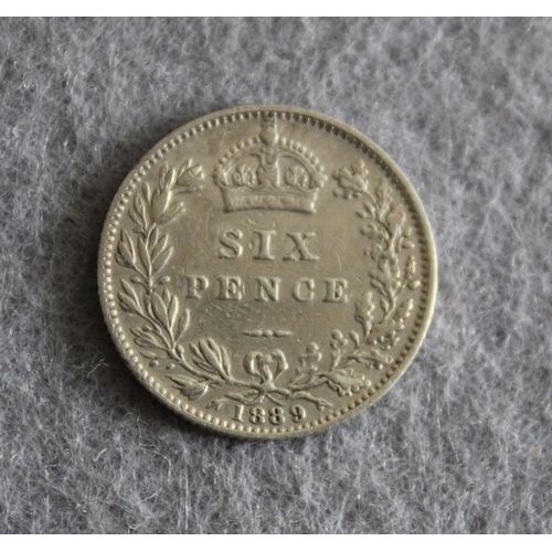 255 - 1889 Queen Victoria Sixpence