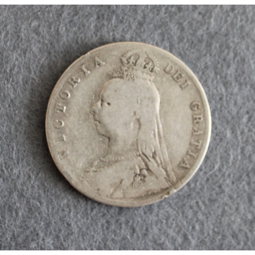 258 - 1891 Victorian Jubilee Head Half Crown Coin