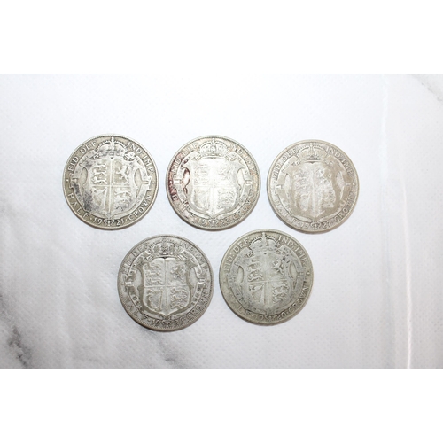 277 - Five Half Crown Coins 1927, 1926, 1923, 1921, 1920