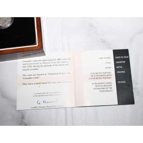 293 - Silver 1164-1210 AD Crusader Coin Boxed With Certificate Of Authenticity