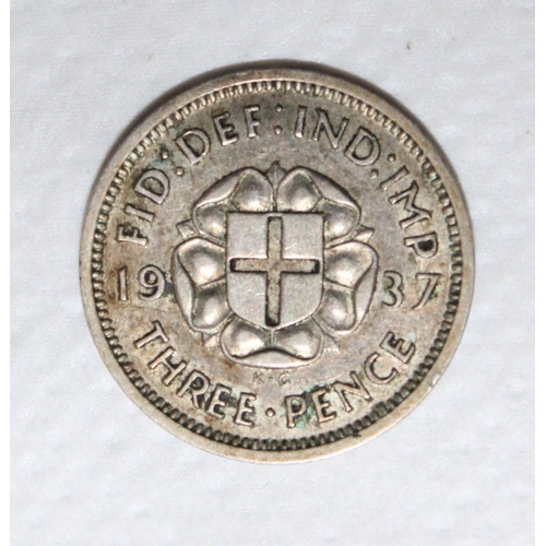 294 - 1937 Coronation Three Pence Coin