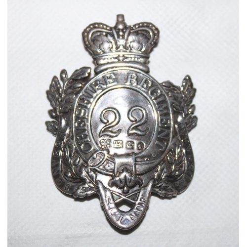 204 - Silver Hallmarked Cheshire Regiment Badge

7cm Tall