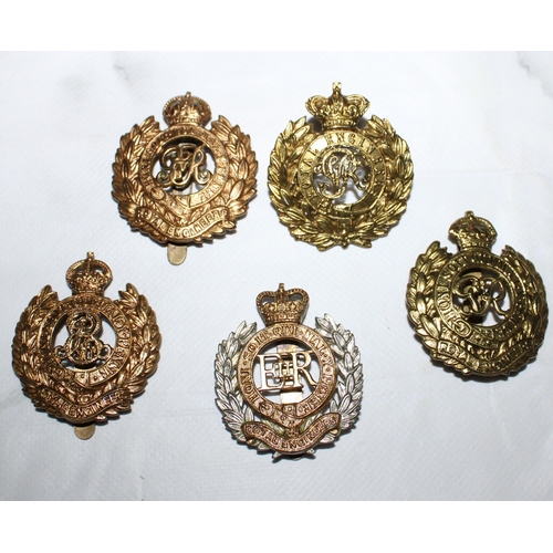 196 - Five Royal Engineers Cap Badges