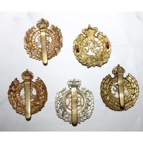 196 - Five Royal Engineers Cap Badges