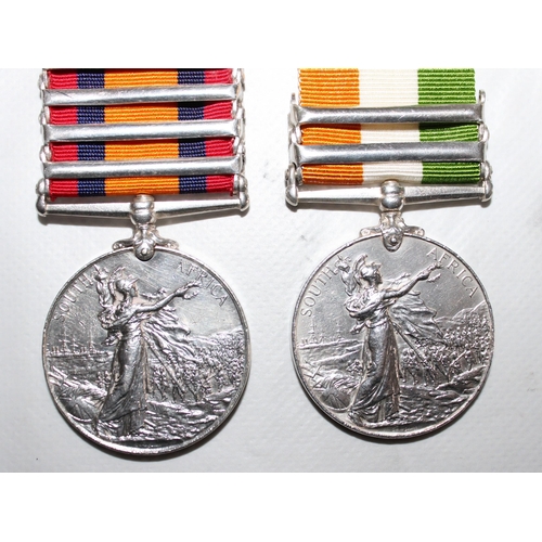 13 - Queens South Africa Medal Pair with 5 Clasps - Defence of Ladysmith

Queens medal inscribed 4128 PTE... 