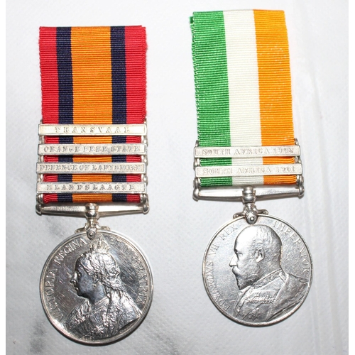 14 - Queens South Africa Medal Pair with 4 Clasps - Defence of Ladysmith - Ghost Dates

Queens medal insc... 