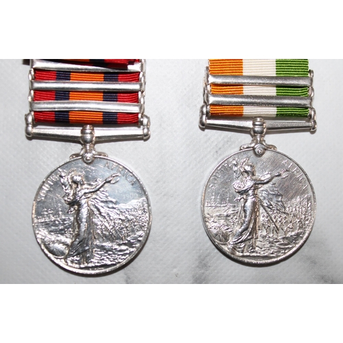 12 - Queens South Africa Medal Pair - 4 Clasps - Defence of Ladysmith  - Ghost Dates

Queens Medal inscri... 