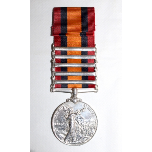 19 - Queens South Africa Medal with 5 Bars - 42ND COY (HERTS) I.Y. 

Medal named to 31182 CPL: W.C.M. CAR... 