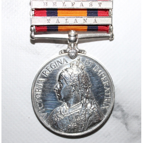 37 - Queens South Africa Medal with 3 Bars - 18th HUSSARS

Medal named to 4402 PTE P CAHILL 18TH HUSSARS