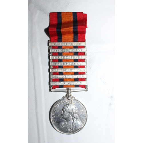 39 - Queens South Africa Medal with 7 Bars - 9th Lancers

Medal named to 3491 CORPL : J DICKINSON 9/LCRS.