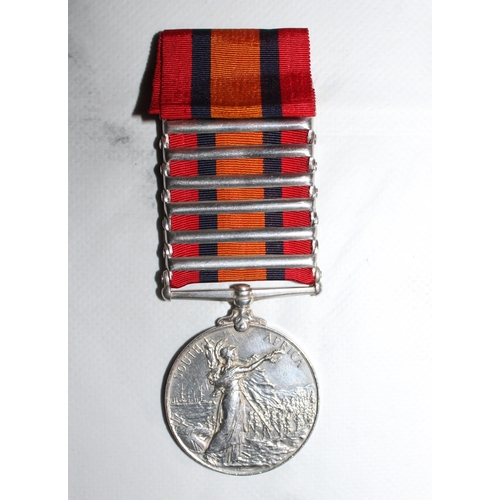 39 - Queens South Africa Medal with 7 Bars - 9th Lancers

Medal named to 3491 CORPL : J DICKINSON 9/LCRS.