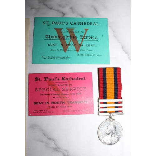 46 - Queens South Africa Medal with 3 Bars - C.I.V.

Medal named to 1370 PTE J.C. HOOKE. C.I.V.