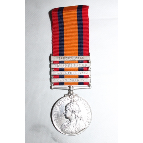 48 - Queens South Africa Medal with 4 Bars - C.I.V. 

Medal named to 760 PTE.C.H.CUTTING. C.I.V.