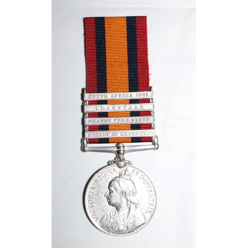 49 - Queens South Africa Medal with 4 Bars - R.H.A

Medal named to 70001 GNR: W.J. WHELAN. M'BTY: R.H.A.