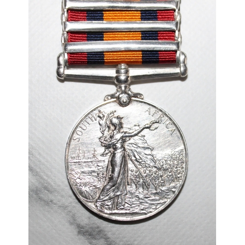 49 - Queens South Africa Medal with 4 Bars - R.H.A

Medal named to 70001 GNR: W.J. WHELAN. M'BTY: R.H.A.