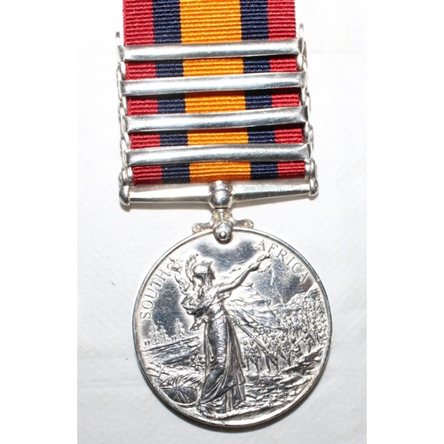 25 - Queens South Africa Medal Group of 3 (4 Clasps inc DEFENCE OF LADYSMITH) 

Queens medal named to 335... 